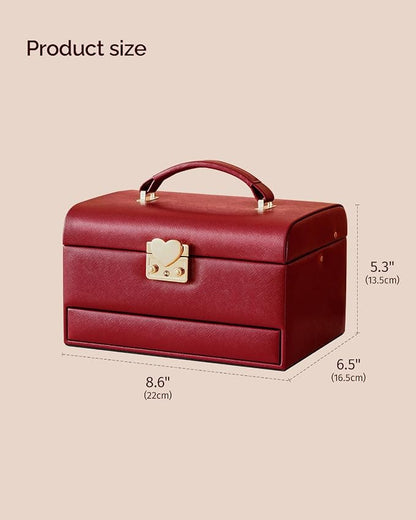 CASEGRACE Jewelry Box, 3 Layers Leather Jewelry Storage Box - Image 9
