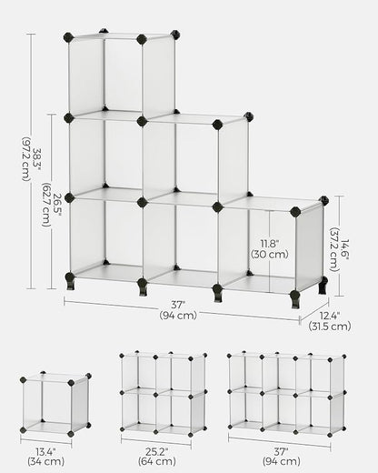 SONGMICS 6 Cube Storage Organizer, DIY Closet Shelf, Plastic Clothes Organizer - Image 6
