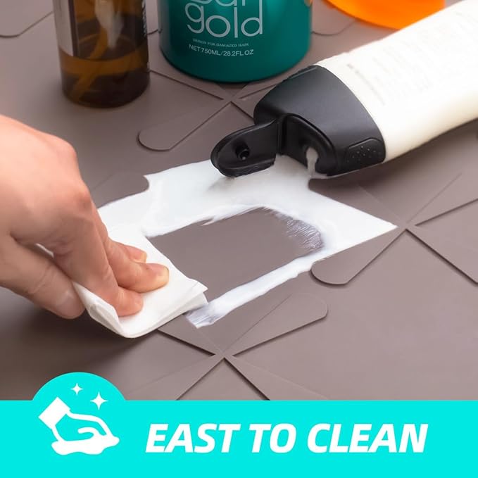 SIKADEER 28" x 19" Under Sink Mat Waterproof, Silicone Mat Kitchen Drawer Shelf - Image 6