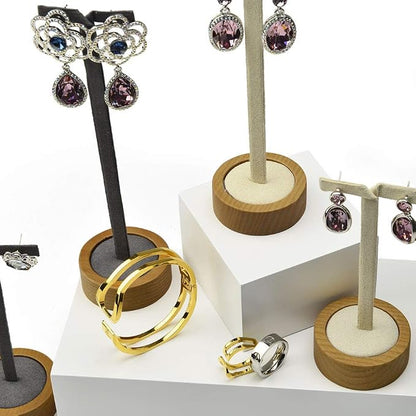 2 Pcs Earrings Display Stands Solid Wood Display Stand Earrings Jewelry Display - Image 4