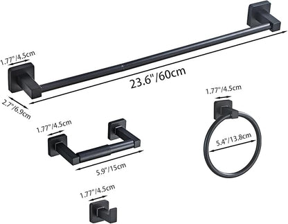 Matte Black Bathroom Hardware Set 4 Pieces, Bathroom Accessories Set Stainless - Image 8