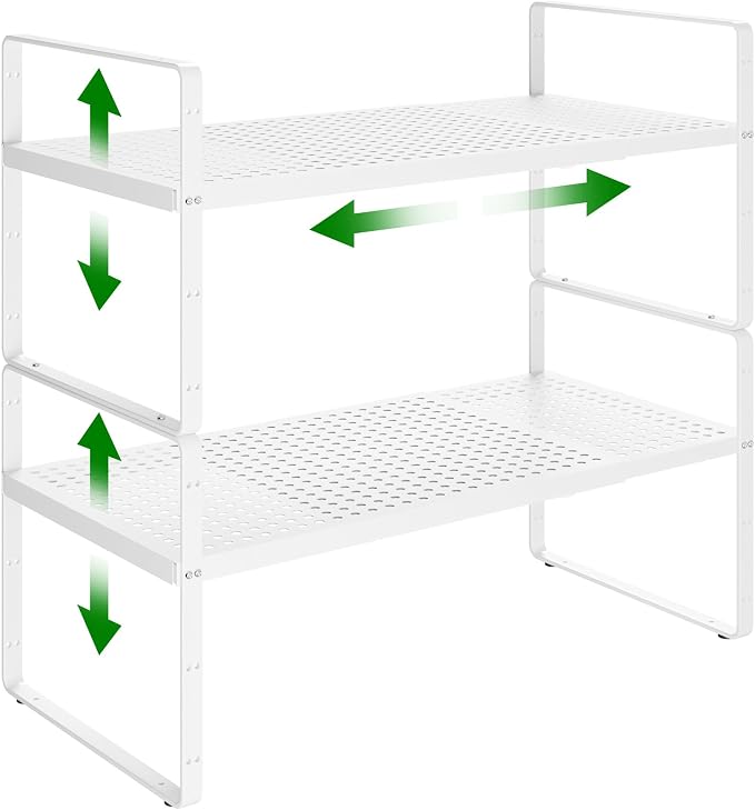 Expandable Kitchen Cabinet Shelf Organizer Rack Heavy Duty Metal Spice Rack by LOCVCDA