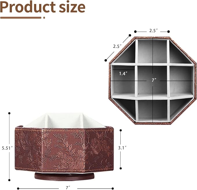 Remote Control Holder, Swivel 9 Rooms Desk Organizer and Decorations - Image 3