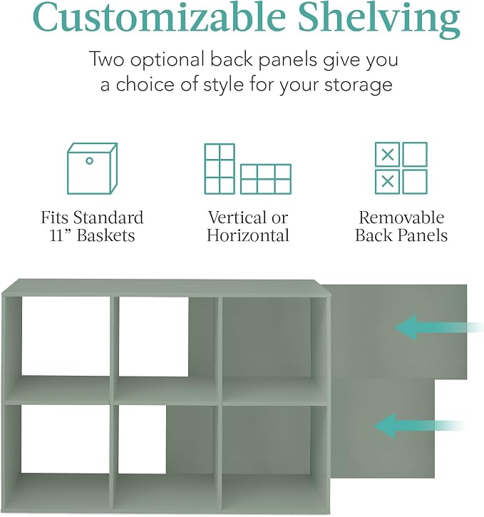 Best Choice Products Kids Bookcase 6-Cube Storage Organizer, 11in Shelf Opening - Image 3