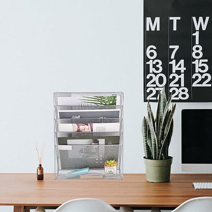 EASEPRES Desk File Organizer Mesh 6-Tier, Hanging Wall Mount Document - Image 3