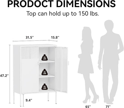 COFaR White Metal Storage Cabinet - Image 2