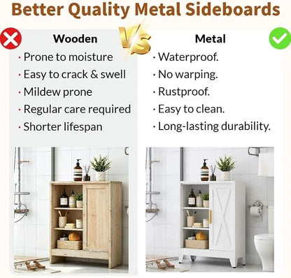Kitchen Sideboard Buffet with Storage, Adjustable Shelves, Small Pantry Storage - Image 6