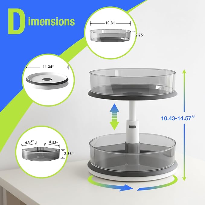 2 Tier Lazy Susan Turntable Organizer - Image 2