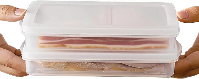 2 Pack - Bacon Keeper, Plastic Airtight Deli Meat & Sliced Cheese Food Storage by WonLiq