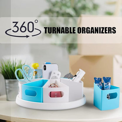 MeCids 360°Rotating Desk Organizers Homeschool Office Organization and Storage - Image 5