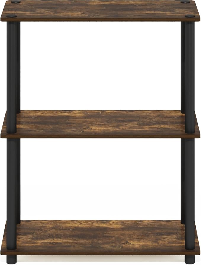 Furinno Turn-N-Tube Storage Shelves, 3-Tier Book Shelf, Corner Shelf, Toolless - Image 5