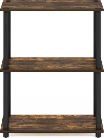 Furinno Turn-N-Tube Storage Shelves, 3-Tier Book Shelf, Corner Shelf, Toolless - Image 5