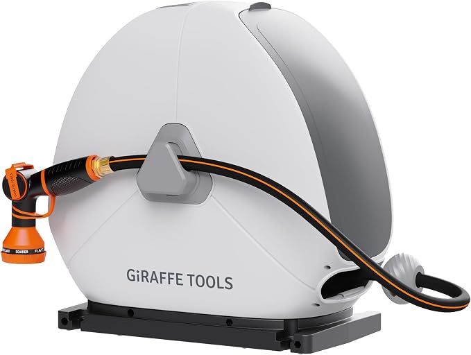 Giraffe Tools Retractable Heavy Duty Hose Reel, 1/2" x 82FT Automatic Rewind by GiraffeTools