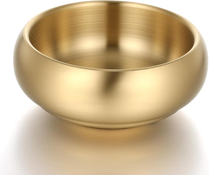 4 Inch Gold Decorative Bowl, Stainless Steel Key Bowl & Catch All Tray by Unknown