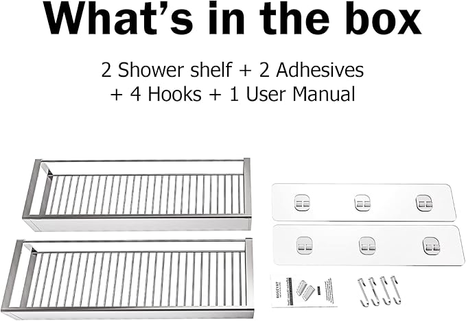 Bathroom Adhesive Shower Caddy Basket Shelf - Image 9