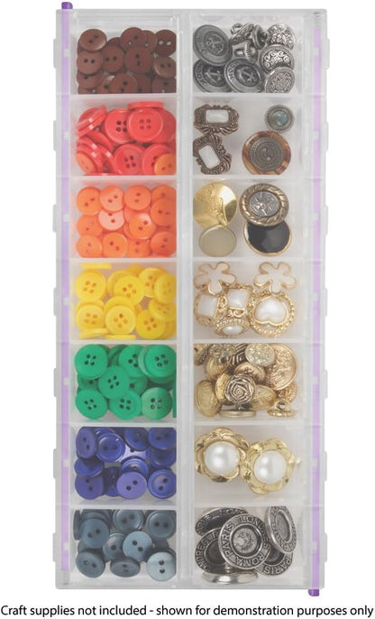 Craft Mates Bead Organizer, 14 Locking Compartments, Plastic Storage | Clear - Image 4