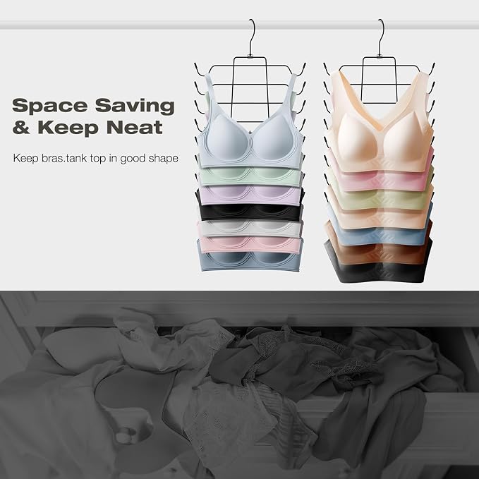 2 Pack Bra Organizer, Tank Top Hangers Space Saving, Closet Organizers and - Image 6