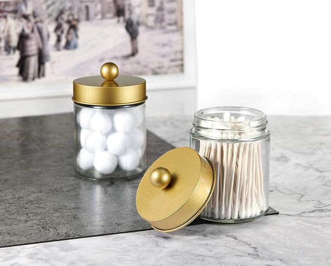 Amolliar Apothecary Jars Bathroom Storage Organizer -Countertop Storage - Image 5