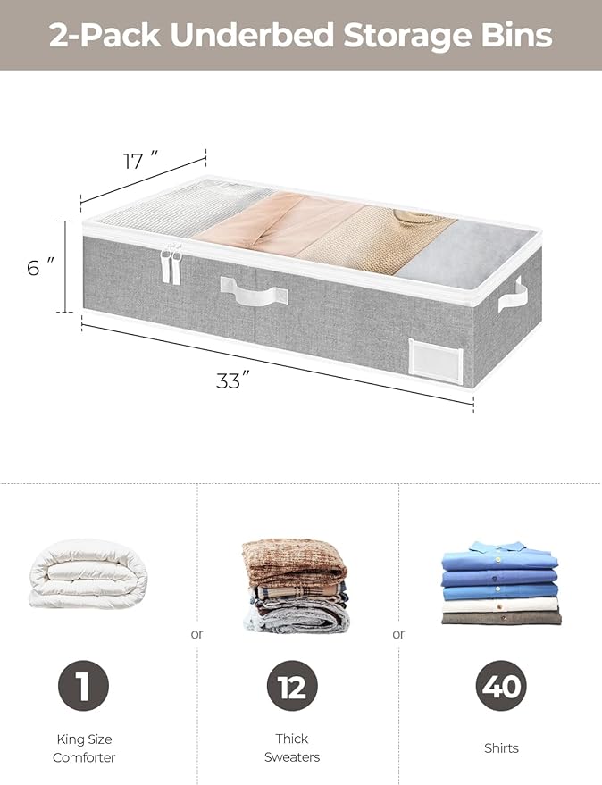 StorageWorks Large Under Bed Storage Containers - Image 2