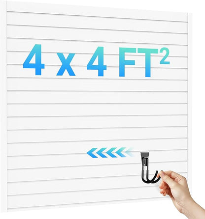 Ezlaino Slatwall Panel 4FT x 4FT, PVC Slat Wall Storage System, Waterproof by Ezlaino