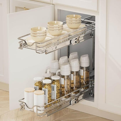 OCG 2 Tier Pull Out Cabinet Organizer, Pull Out Drawers - Image 6