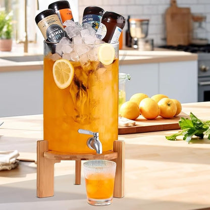 Beverage Dispenser, 2.9 Gallon Glass Drink Dispenser - Image 2