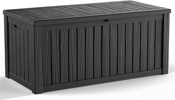 150 Gallon Waterproof Outdoor Storage Box, UV Resistant Resin Deck Box by KFY