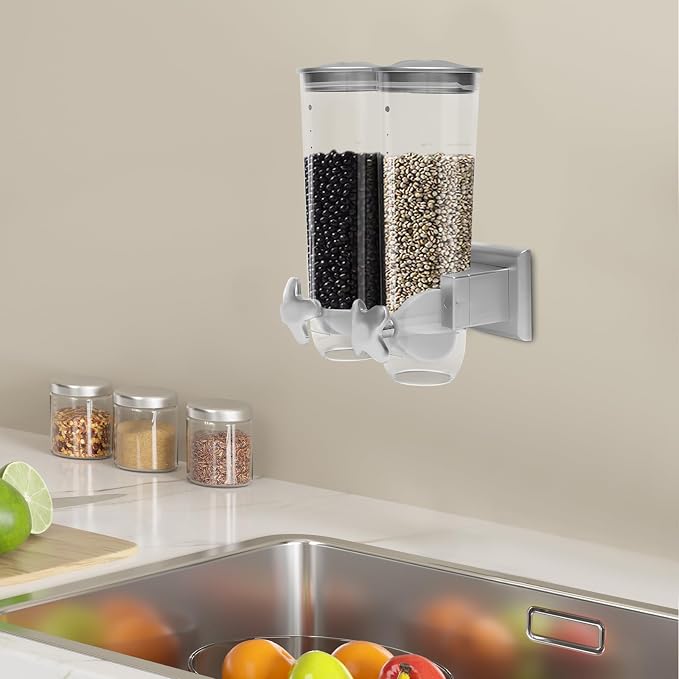 2 Pack Cereal Dispensers, Cereal Containers Storage, Wall-mounted Food Dispenser - Image 4