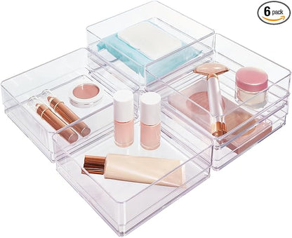 STORi SimpleSort 6-Piece Stackable Clear Drawer Organizer Set | 6" x 6" x 2" by STORi