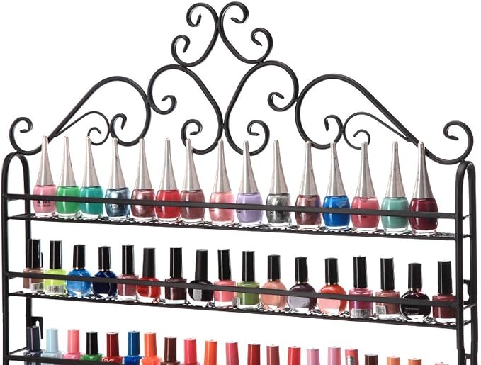DAZONE DIY Mounted 6 Shelf Nail Polish Wall Rack Organizer Holds 120 Bottles - Image 2
