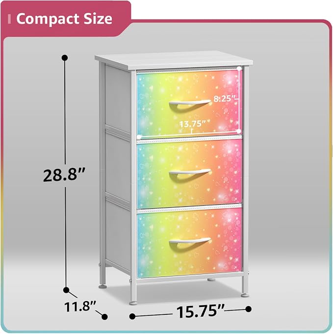 Sorbus Nightstand with 3 Drawers - Image 3