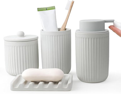 BosilunLife Light Grey Bathroom Accessories Set by BosilunLife