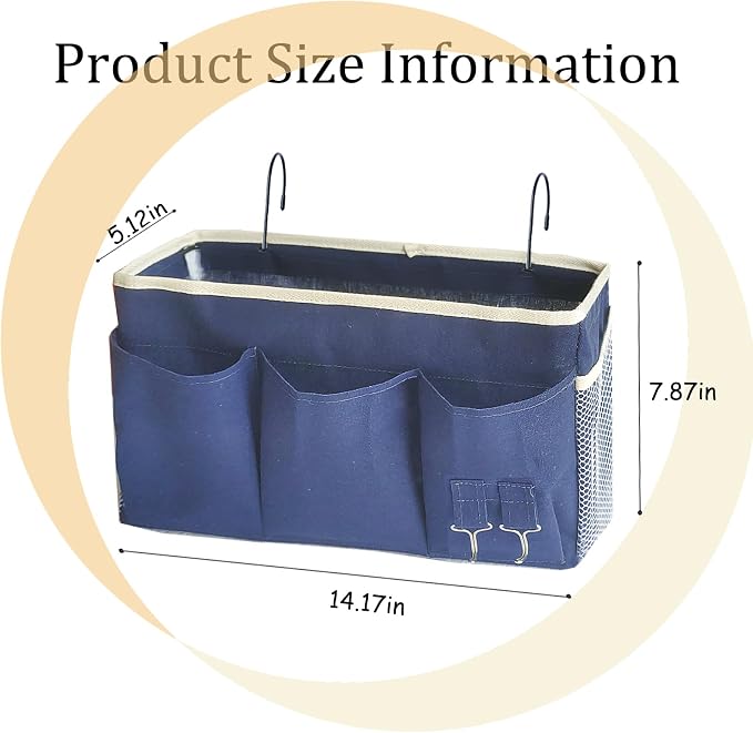 Bedside Caddy, Bedside Hanging Storage Organizer forBunk and Hospital Beds - Image 3