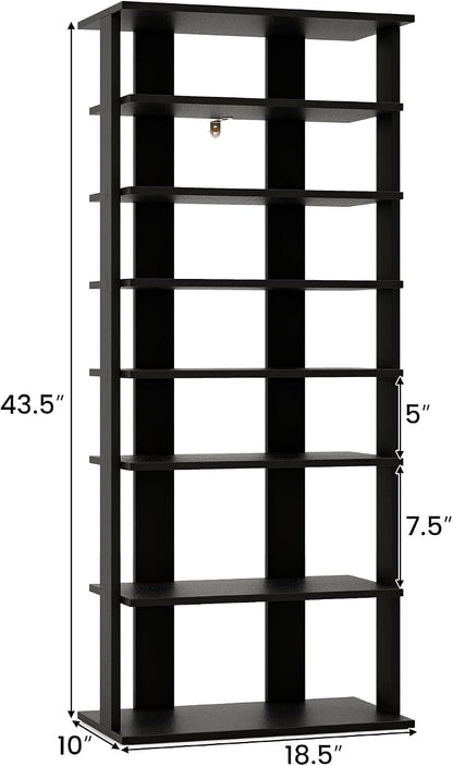 Tangkula 8-Tier Vertical Shoe Rack, Space-Saving Corner Shoe Organizer - Image 2