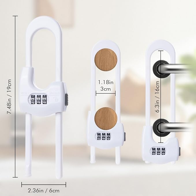 4 Pack Cabinet Locks Baby Proofing Upgrade Child Proof Cabinet Lock Adjustable - Image 4