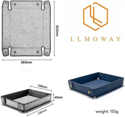 LLmoway PU Leather Valet Tray Nightstand Desk Organizer - Image 2