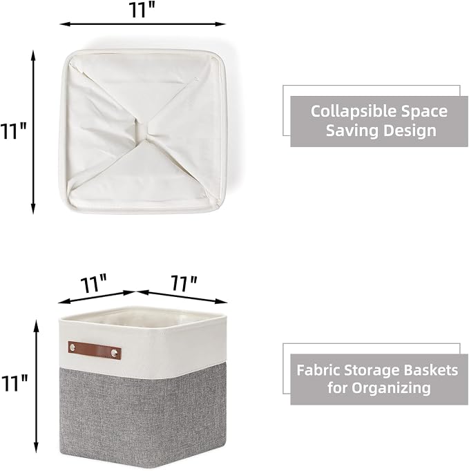 HNZIGE Fabric Cube Storage Baskets Bins Cube Baskets 11x11, Foldable Storage - Image 2