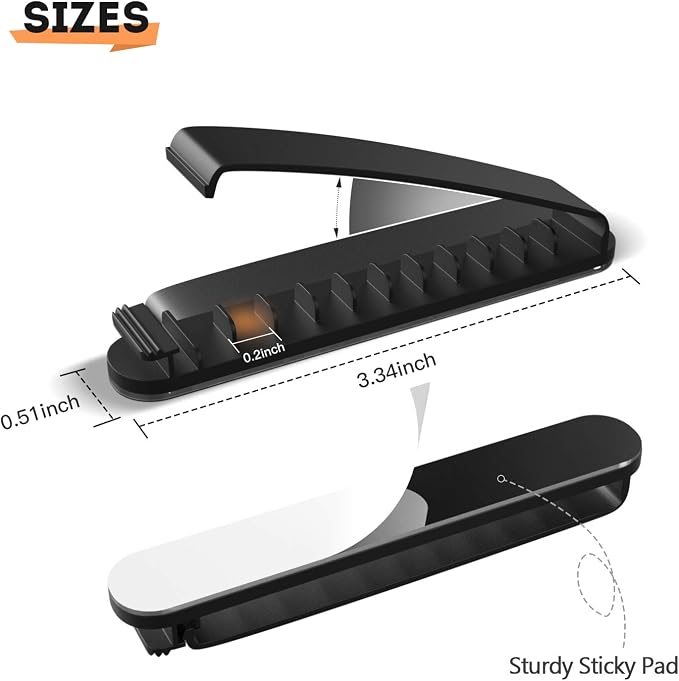 pzoz Cable Clips, 3 Pack Cord Organizer Charger Cable Management - Image 3