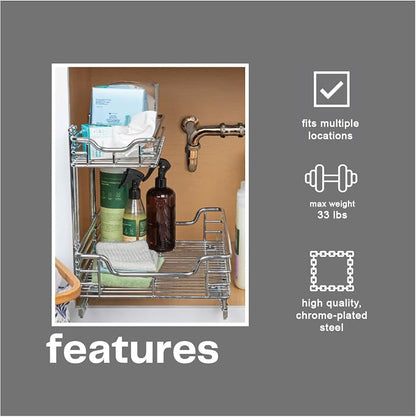 Household Essentials Glidez 2‑Tier Multipurpose Chrome‑Plated Steel - Image 8