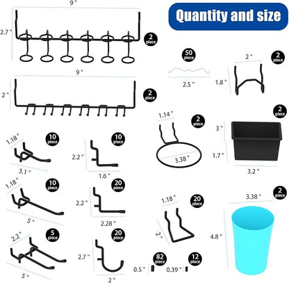 157 PCS Extra Thick Pegboard Hook Set, Metal Pegboard Accessory Organizer - Image 2