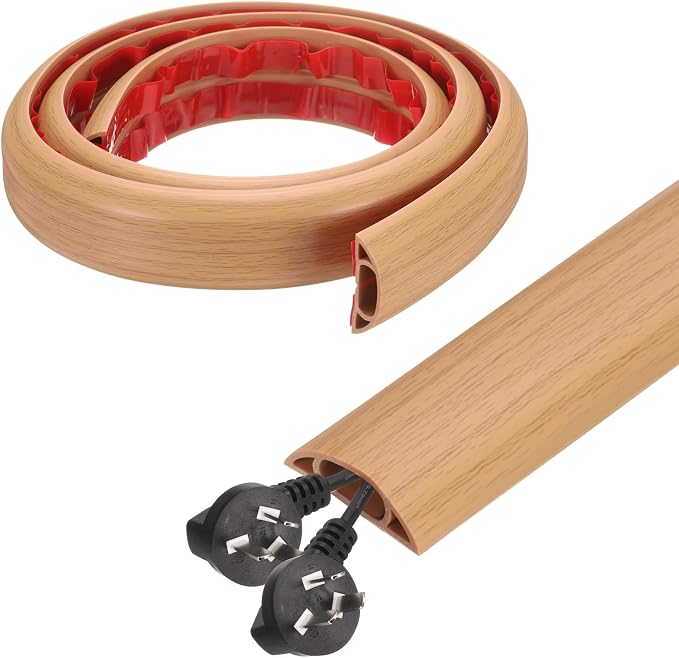 HARFINGTON 4ft Cord Cover Floor W0.6 x H0.33 Inner Channel PVC Hide Extension by HARFINGTON