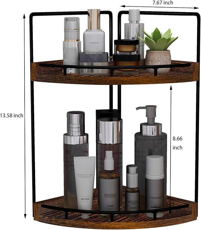 Dorhors Corner Bathroom Counter Organizer, Vanity Countertop Storage Shelf | - Image 3