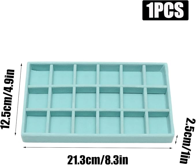 Velvet Jewelry Trays for Drawers, Ring Earring Holder Organizer Storage Display - Image 2
