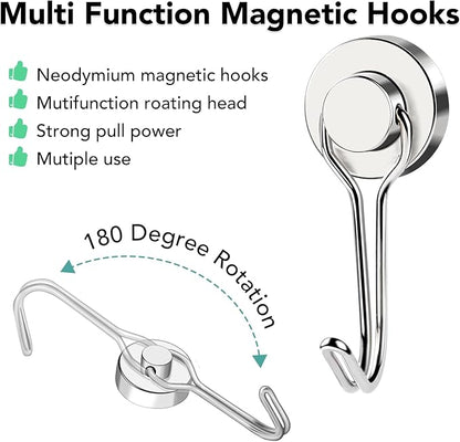 MIKEDE Magnetic Hooks, 40LBS Strong Neodymium Magnetic Hooks Heavy Duty - Image 5