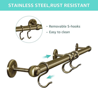 ROTHLEY Stainless Steel Hanging Pot Rack Hanger: 23.7 Inch Pot and Pan Hanger - Image 3