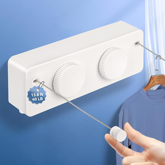 Retractable Clothesline Indoor Outside Heavy-Duty, Upgrade 304 Double Stainless by Coltovia
