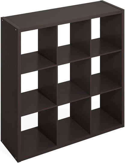 Furinno Simple 9-Cube Storage Organizer, Display Shelf, Dark Oak | Extra Thick - Image 7
