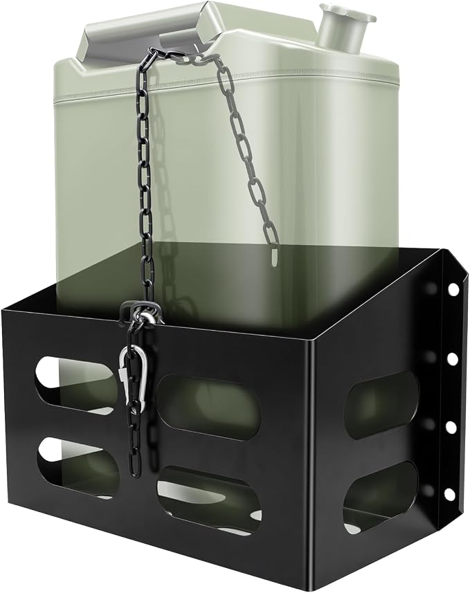 Jerry Gas Cans Holder Rack 5 Gallon/20 Liter, Lockable Metal Steel Jerry by Autdour