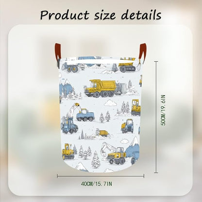 Laundry Baskets 15.7x19.7 Inch Construction Truck Mountain Scene Design - Image 3
