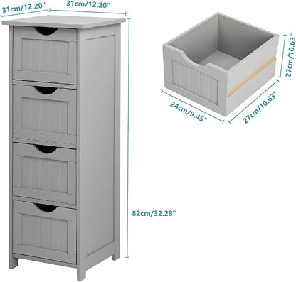 Bonnlo Skinny Bathroom Floor Storage Cabinet, 12 Inch Wide Deep Small Storage - Image 3